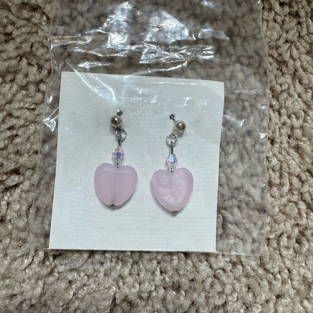 Pink Heart Earrings